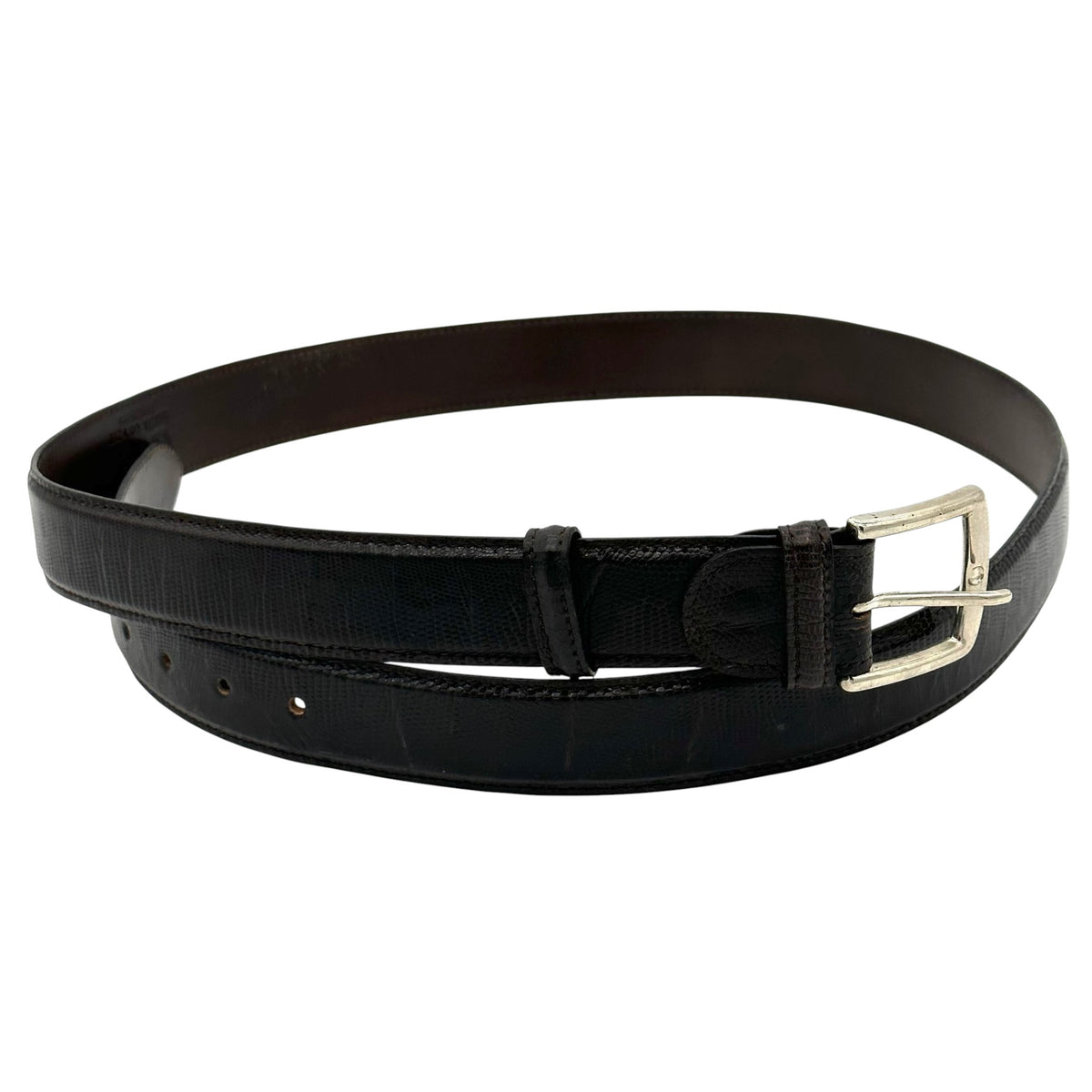 Ceinture Roberto Celk en téjus marron foncé avec boucle en argent