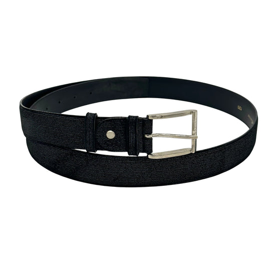 Ceinture Artioli en Suède noir imprimé argent