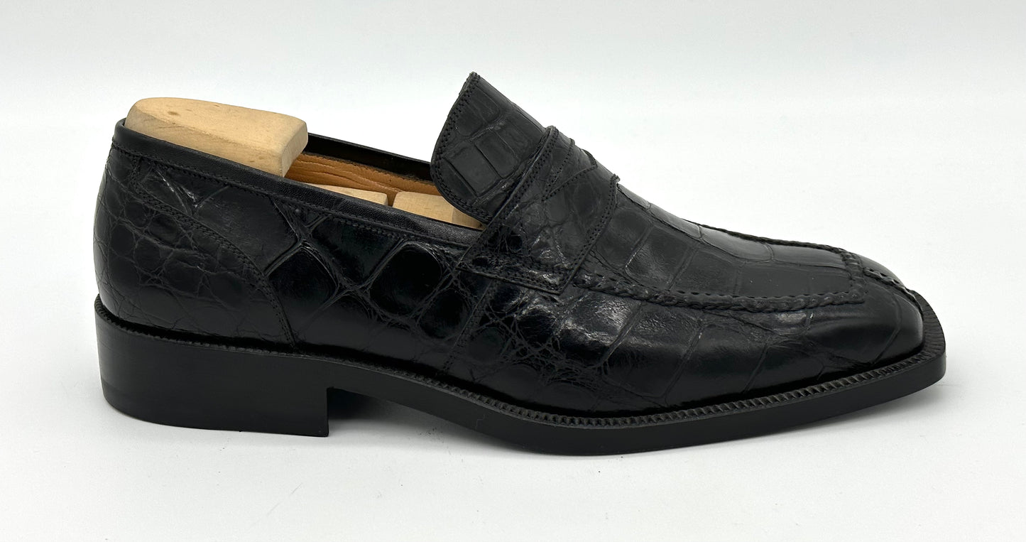 Mocassin Roberto Celk en crocodile noir