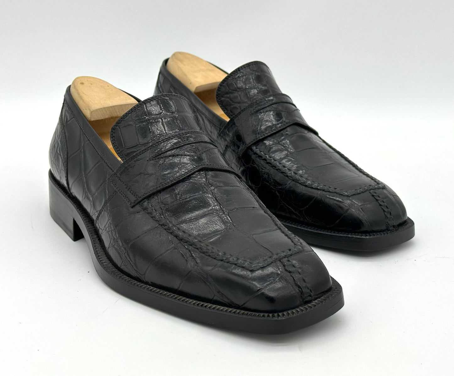 Mocassin Roberto Celk en crocodile noir