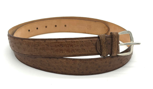 Ceinture Roberto Celk en autruche marron clair