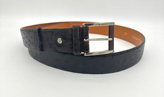 Ceinture Roberto Celk en autruche marron foncé