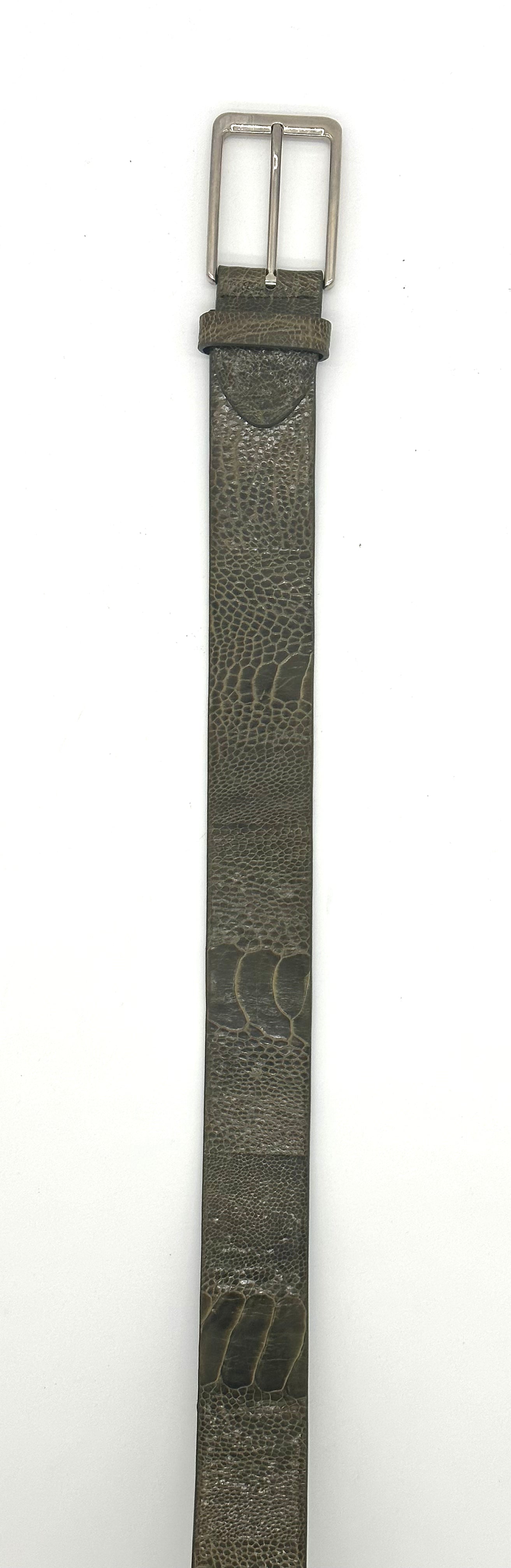 Ceinture Roberto Celk en pâte d’autruche vert