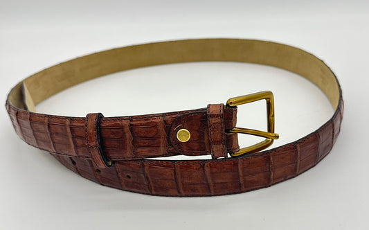 Ceinture Roberto Celk en crocodile marron clair