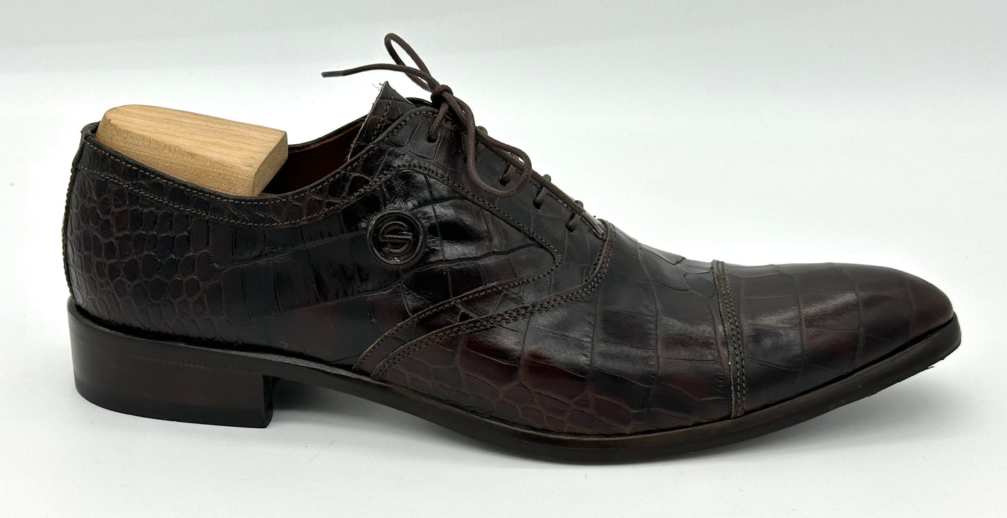 Richelieu Roberto Celk en crocodile marron