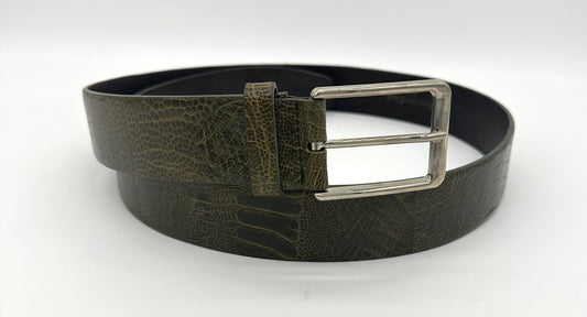 Ceinture Roberto Celk en pâte d’autruche vert