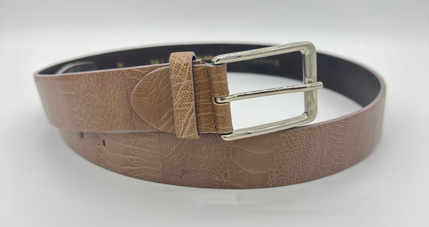 Ceinture Roberto Celk en pâte d’autruche beige