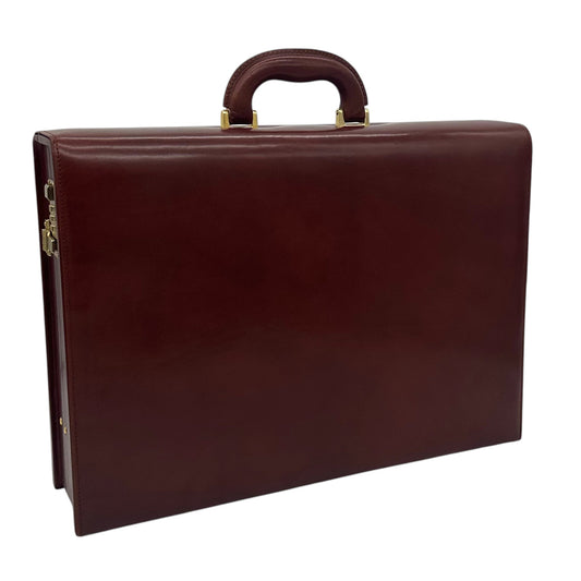 Attache case en cuir marron