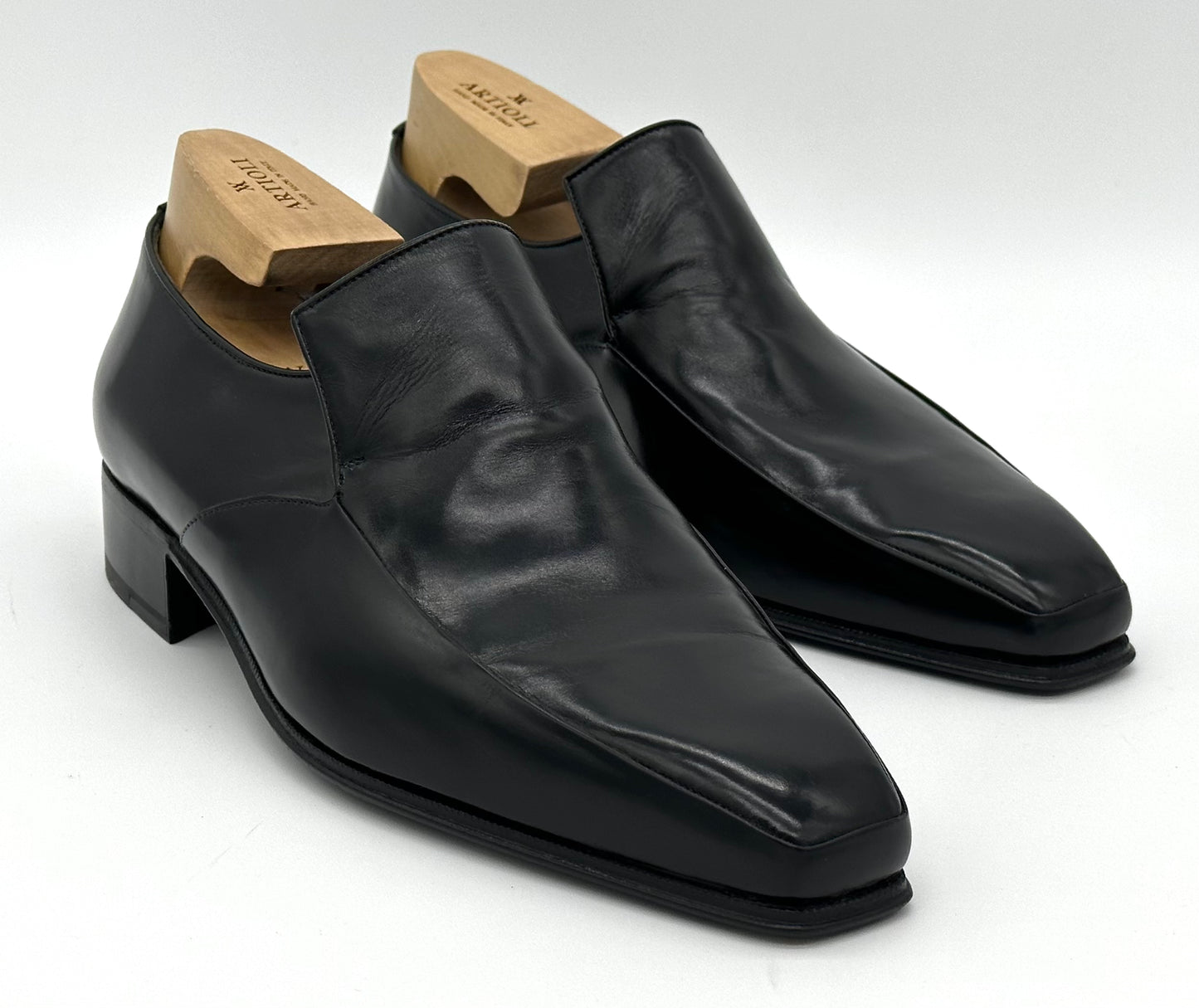 Mocassin Artioli en cuir noir