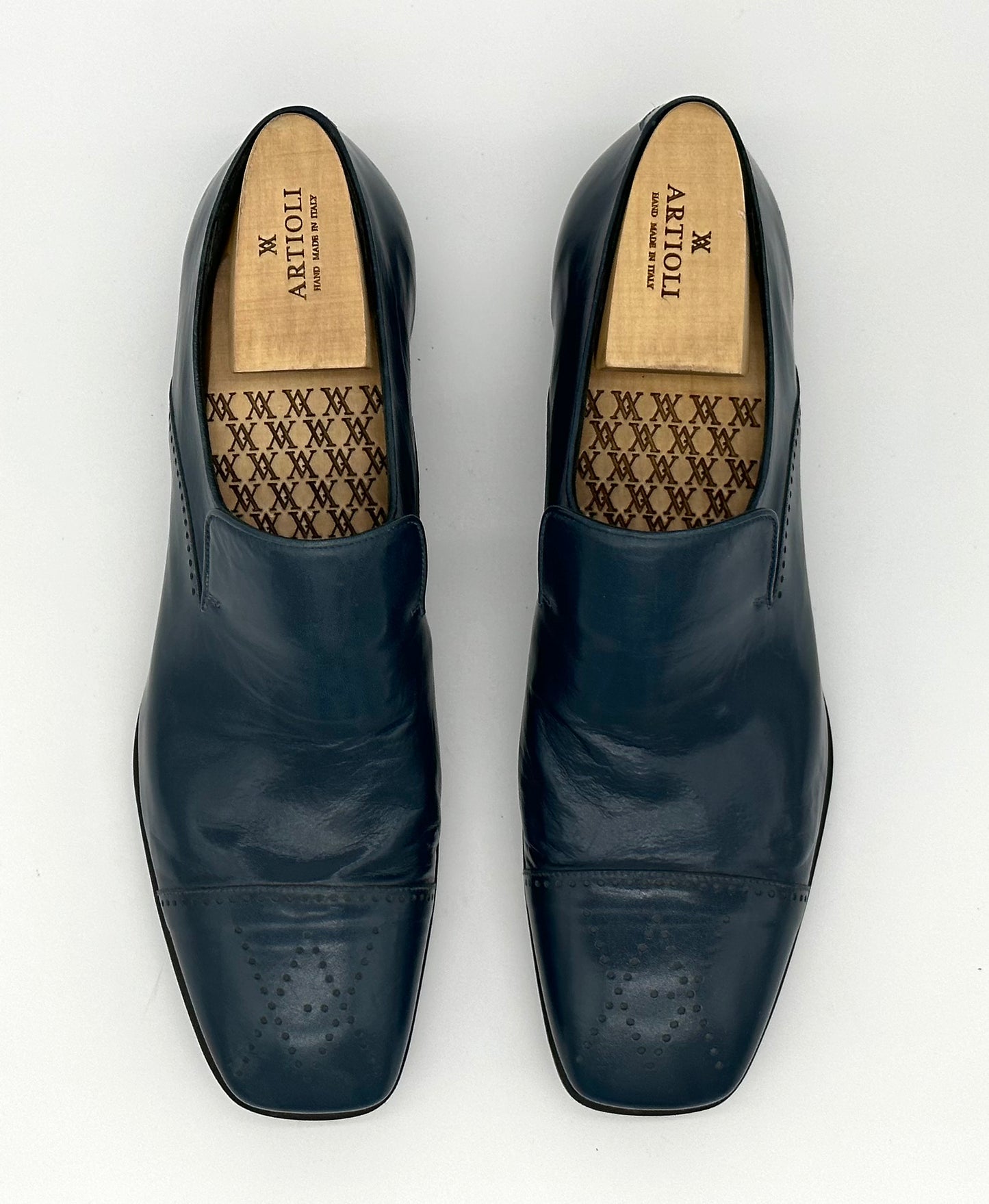 Mocassin souple Artioli en kangourou bleu