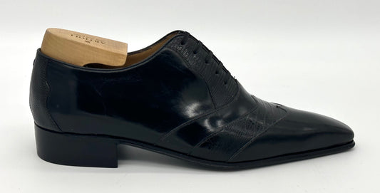 Richelieu Artioli en cuir et téjus noir