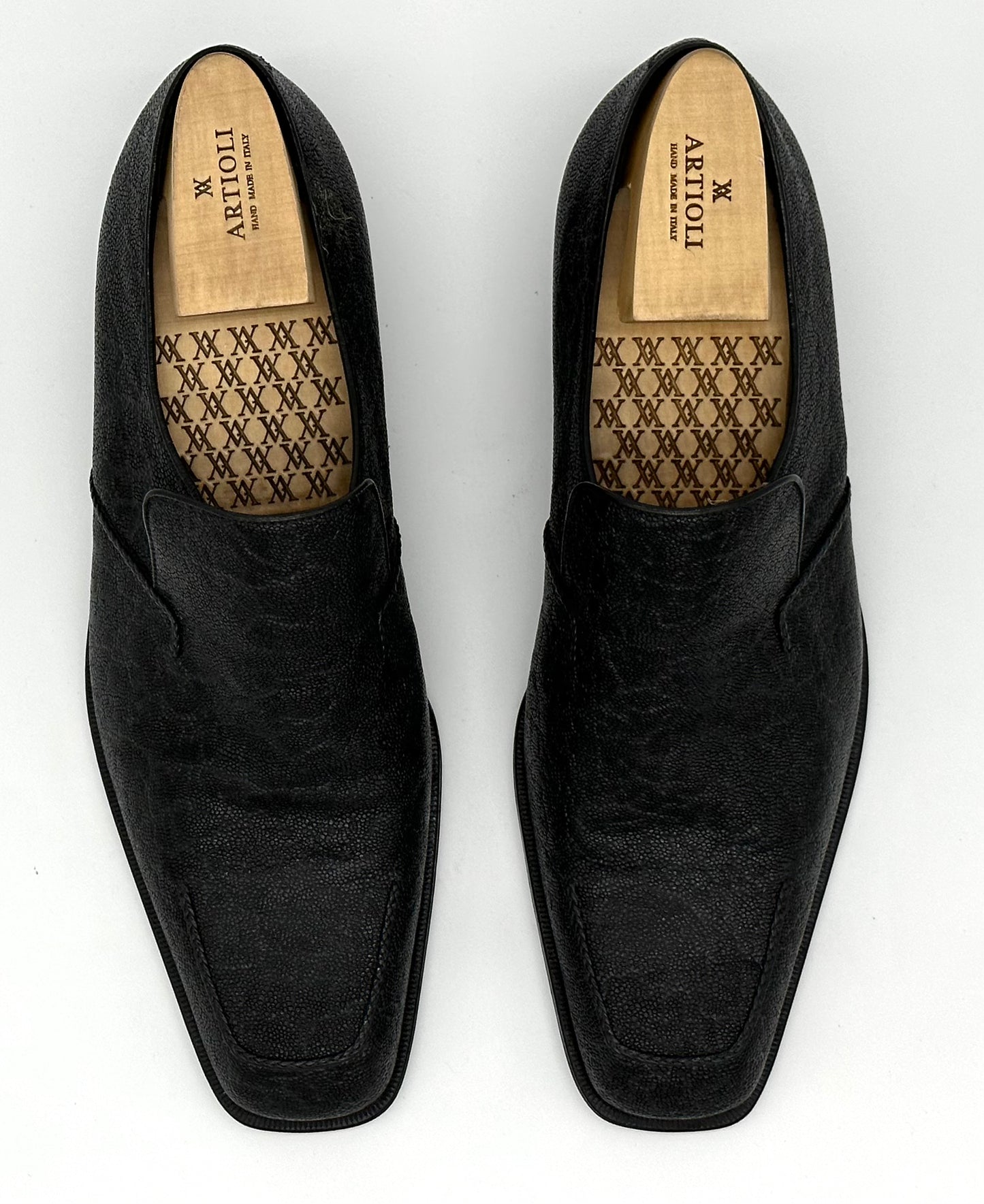 Mocassin Artioli en peau d’éléphant noir