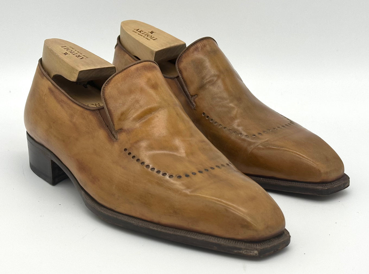 Mocassin Artioli en cuir gold