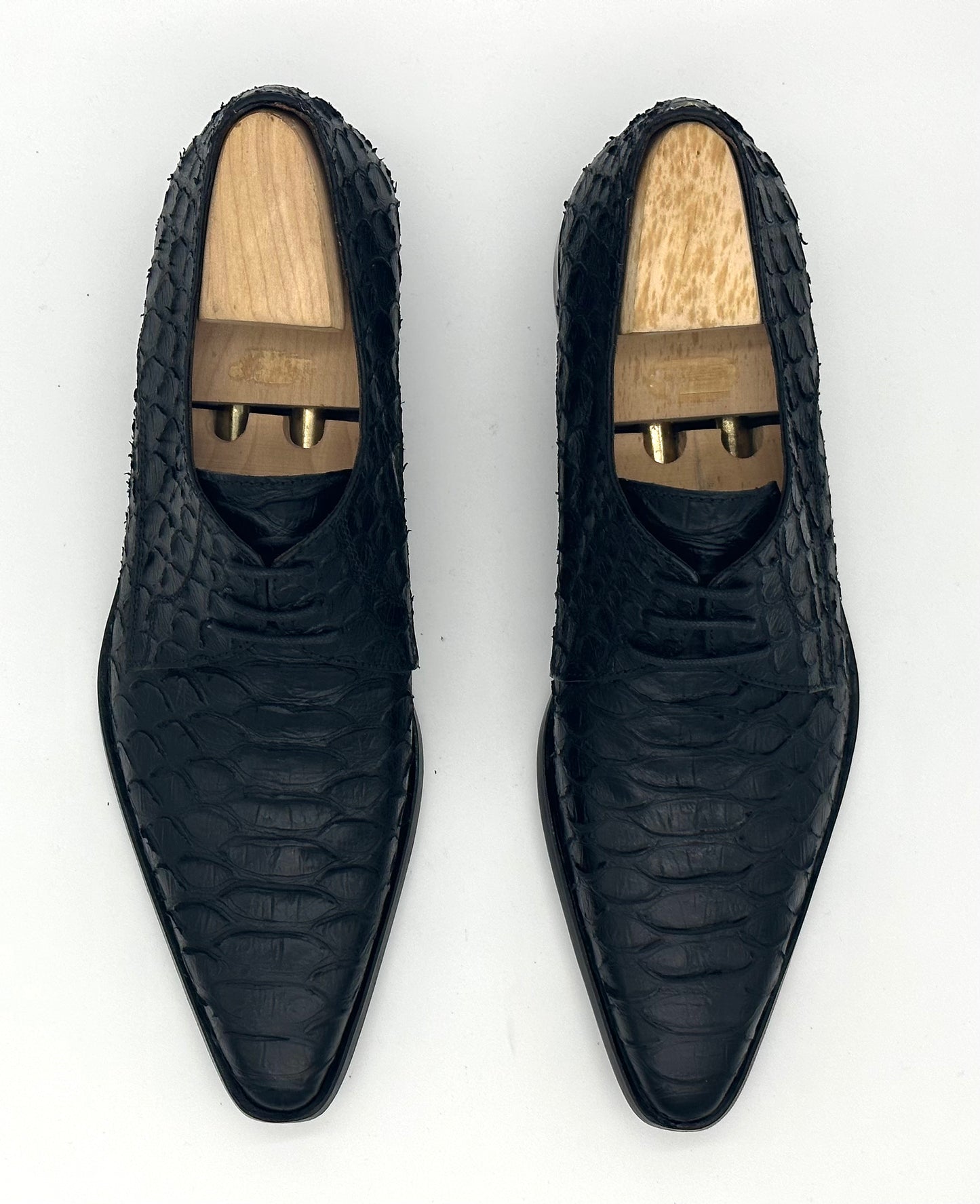 Derby Roberto Celk cuir impression python noir