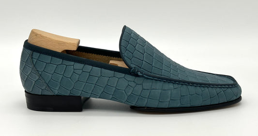 Mocassin Roberto Celk stamp crocodile bleu