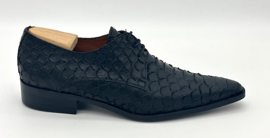 Derby Roberto Celk cuir impression python noir