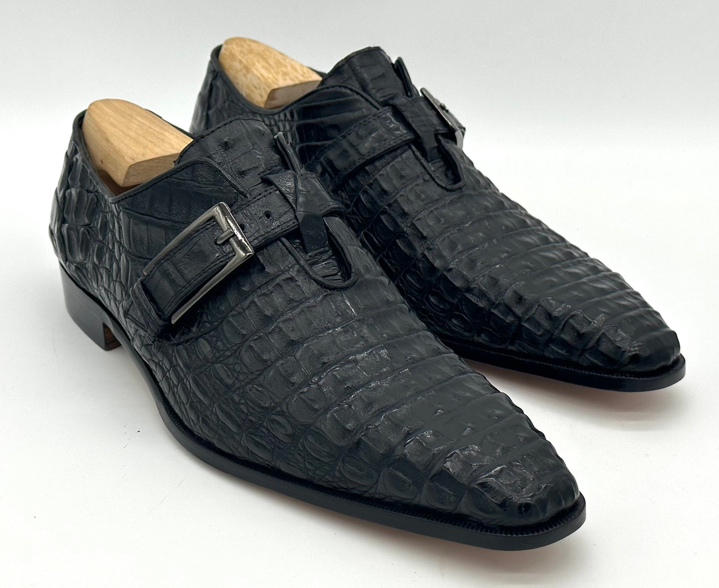 Soulier à boucle Roberto Celk en alligator noir