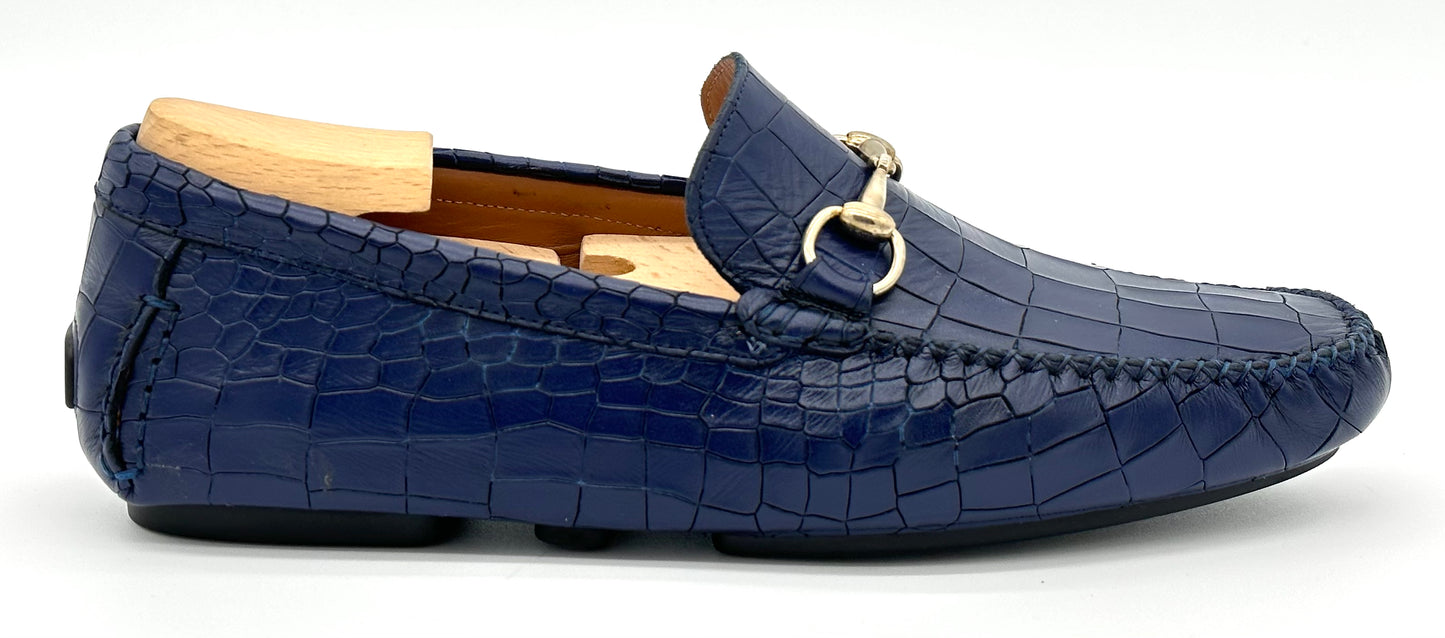 Mocassin Roberto Celk en stampa crocodile bleu