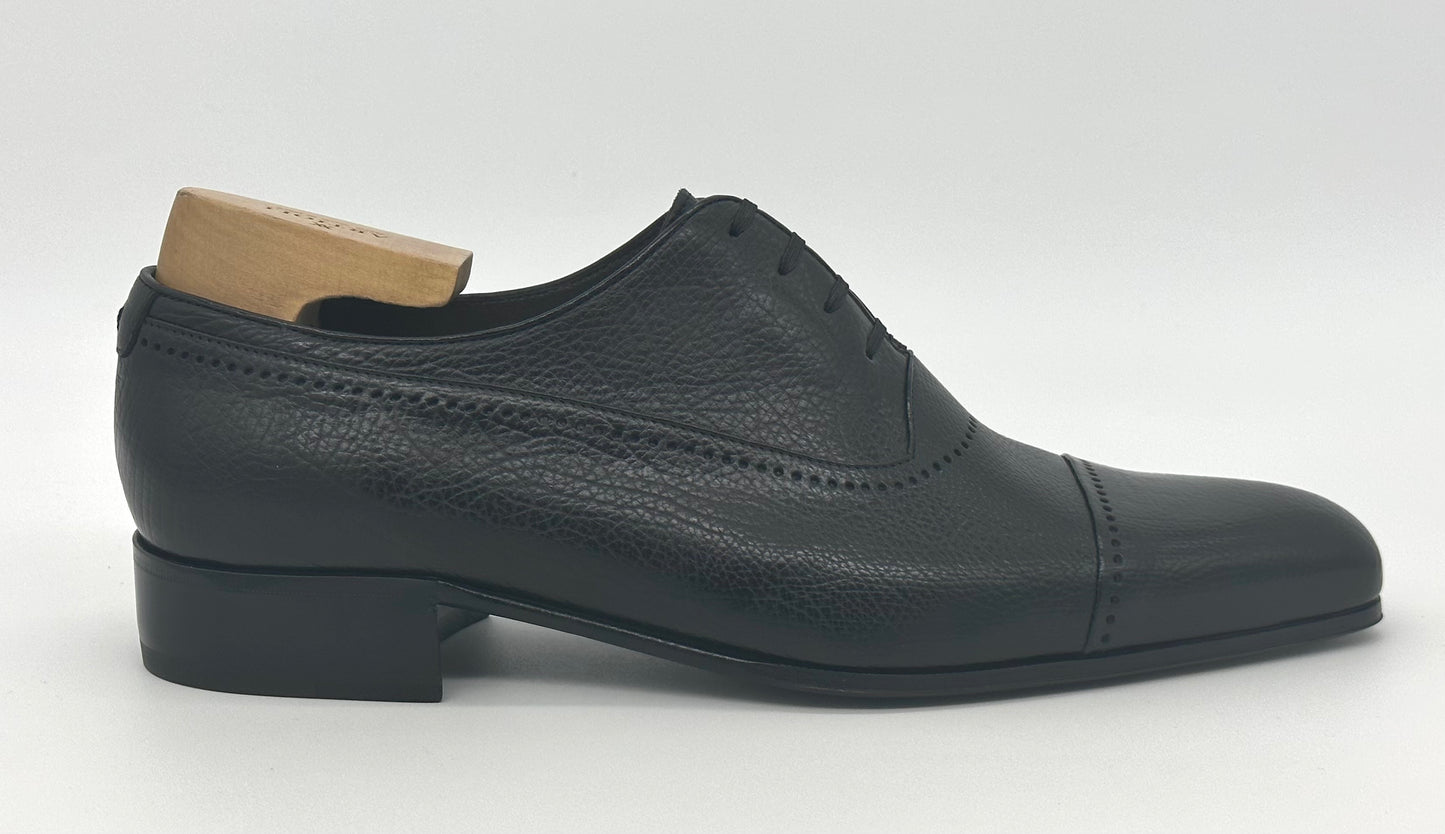 Richelieu Artioli en veau grainé noir