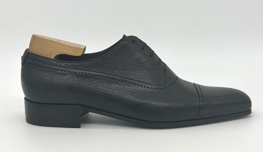 Richelieu Artioli en veau grainé noir