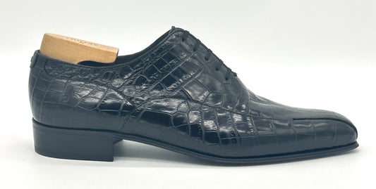 Richelieu Artioli en crocodile noir