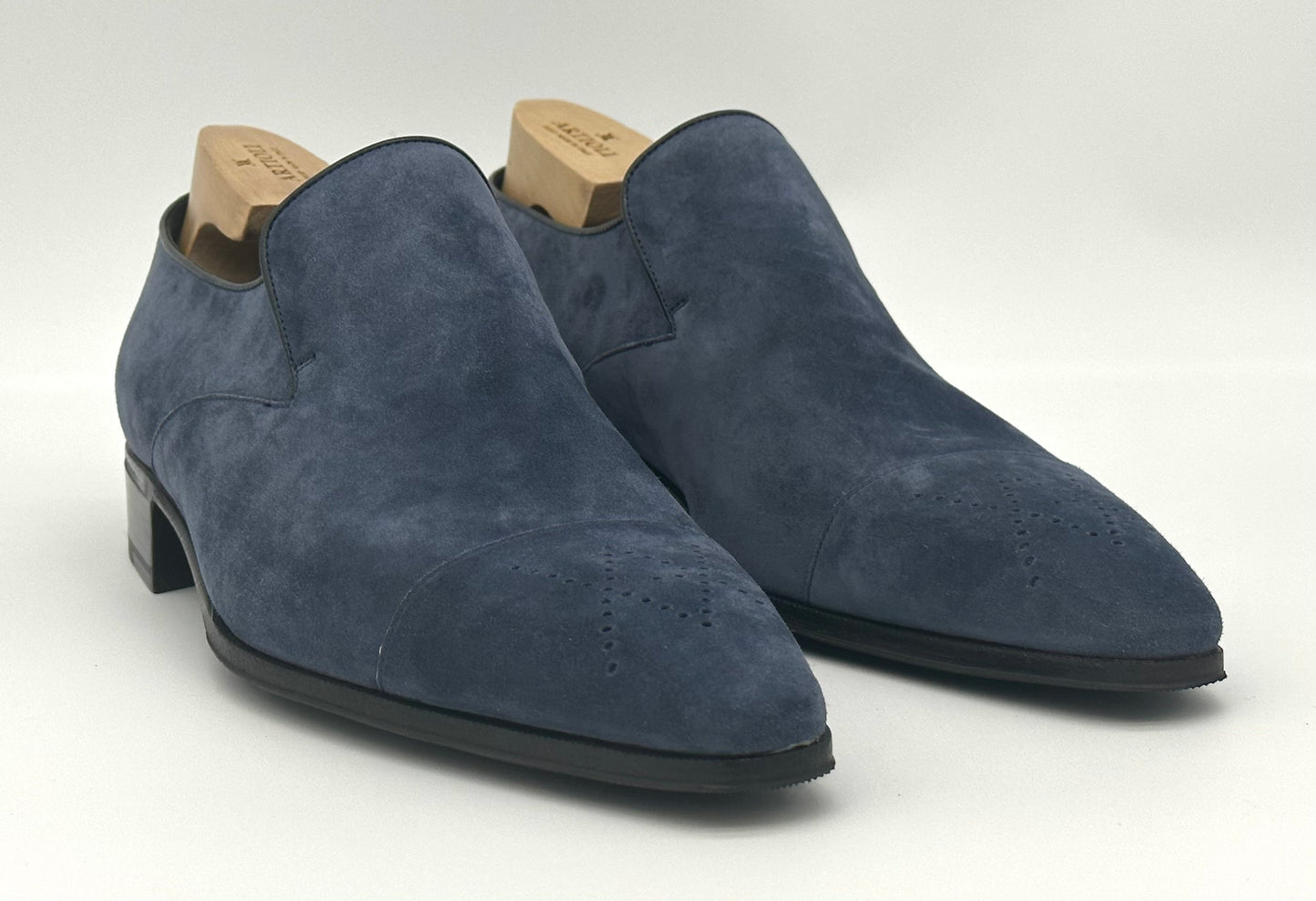 Mocassin Artioli en daim bleu