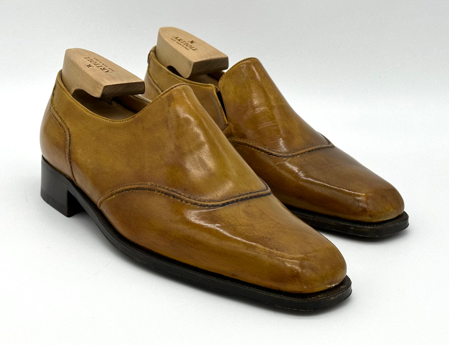 Mocassin Artioli en cuir gold