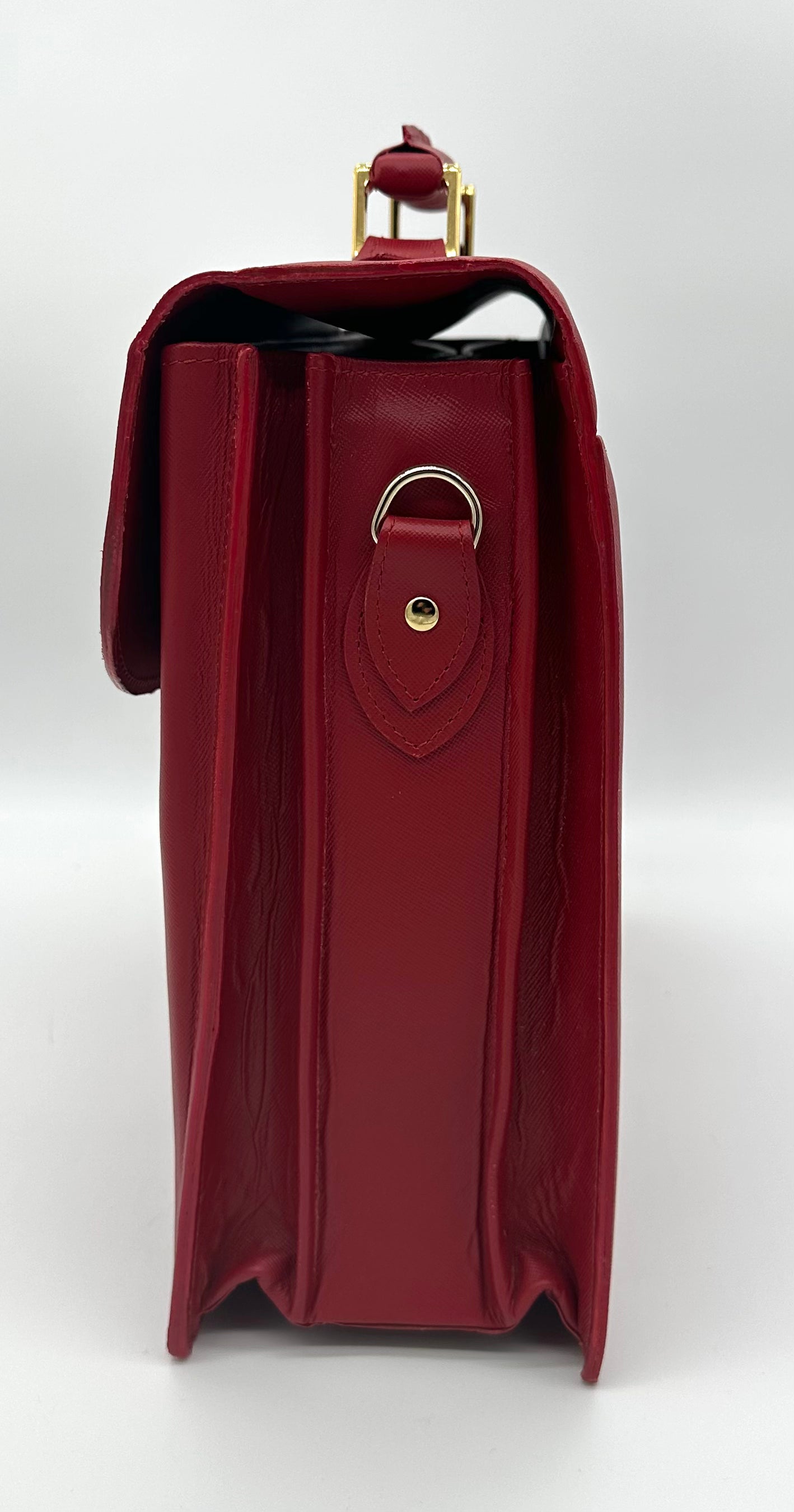 Sacoche en cuir dauphin rouge 3 soufflets