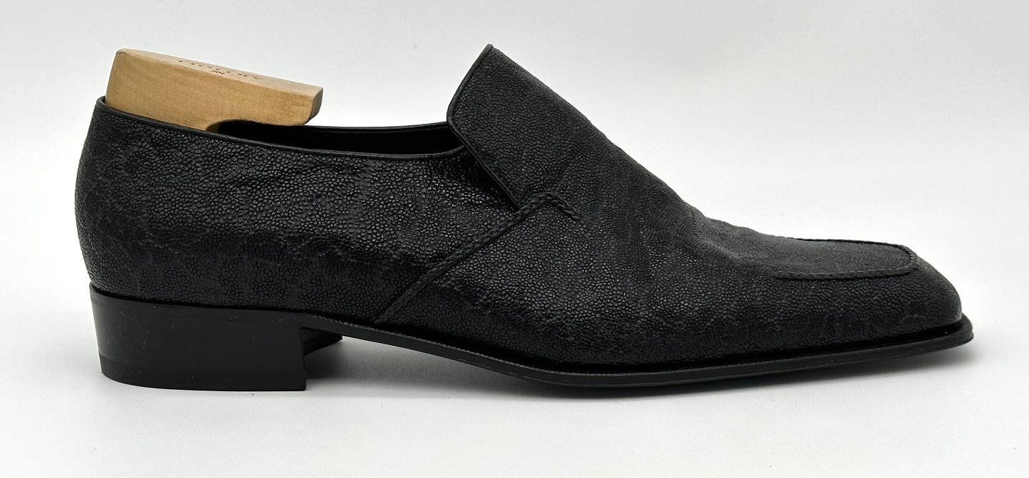Mocassin Artioli en peau d’éléphant noir