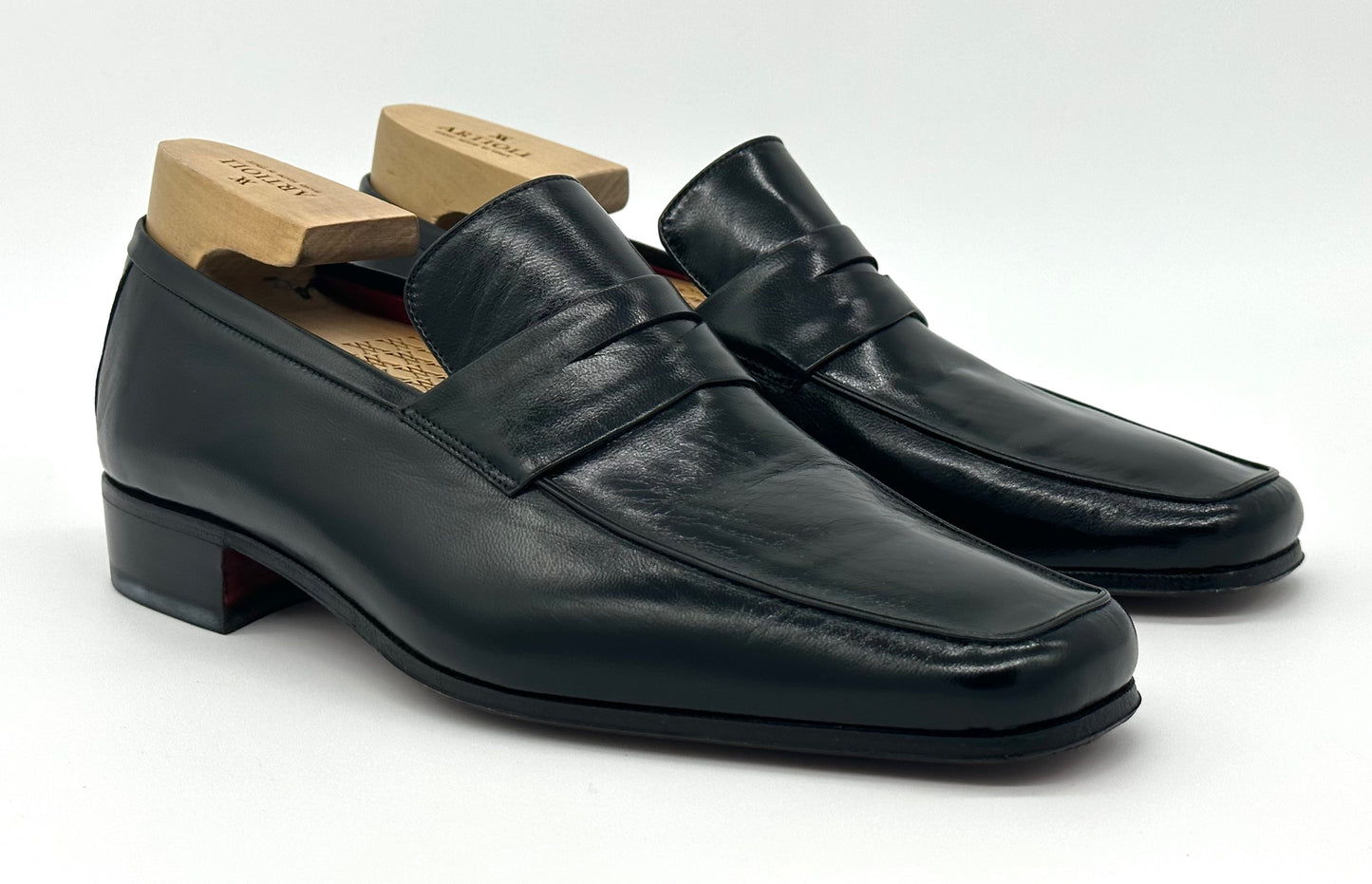 Mocassin Artioli en cuir noir