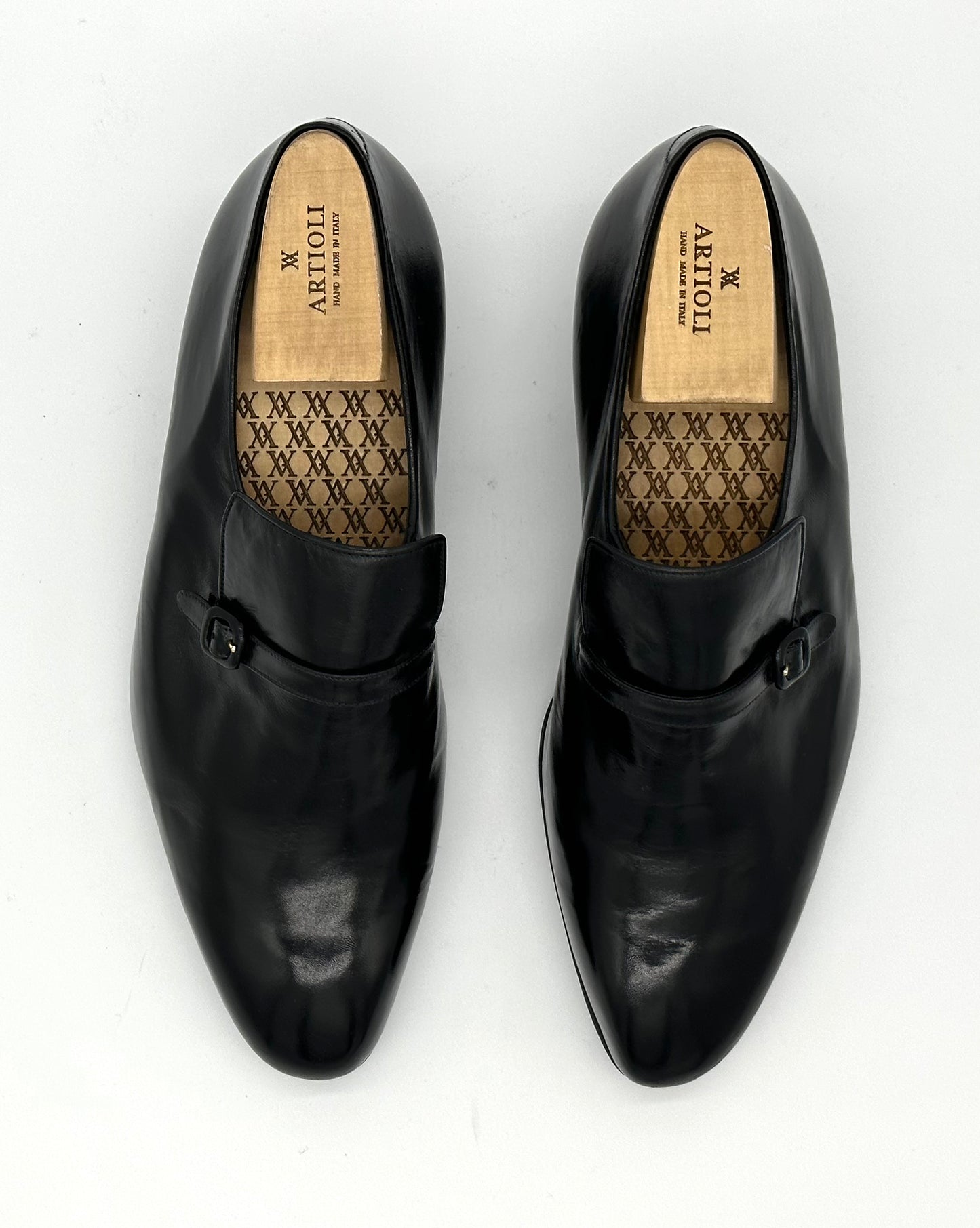 Mocassin Artioli en cuir noir avec boucle