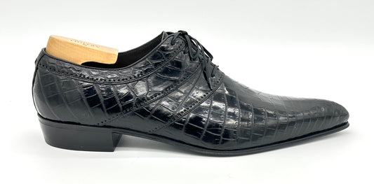 Richelieu Artioli en crocodile noir