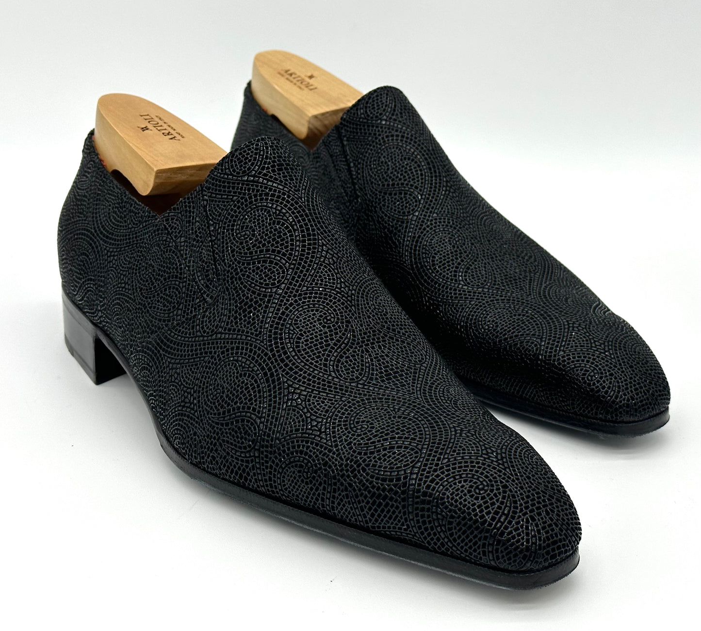 Mocassin Artioli en cuir imprimé noir