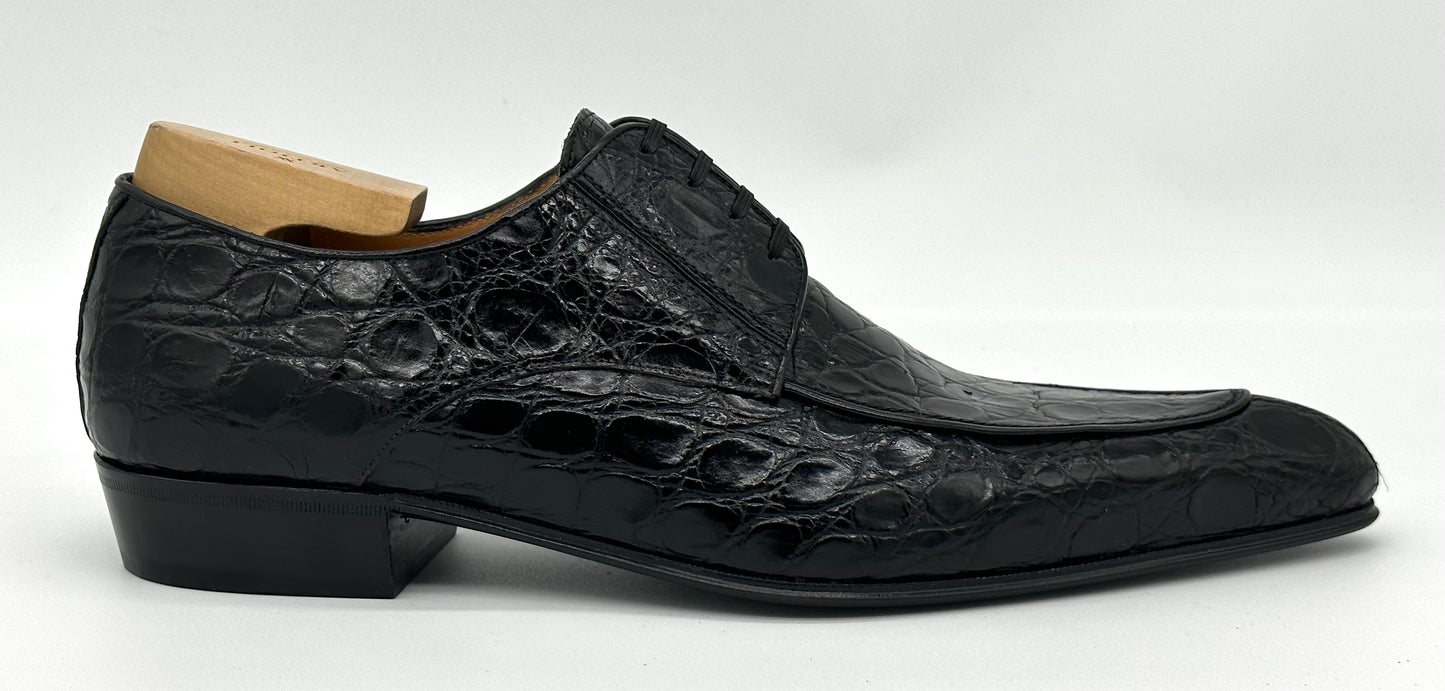 Derby Artioli en crocodile noir