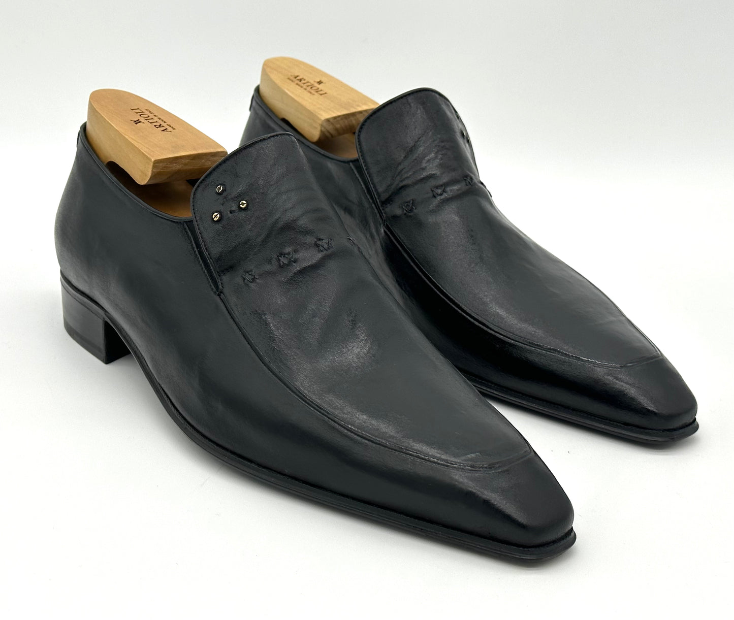 Mocassin Artioli en cuir noir