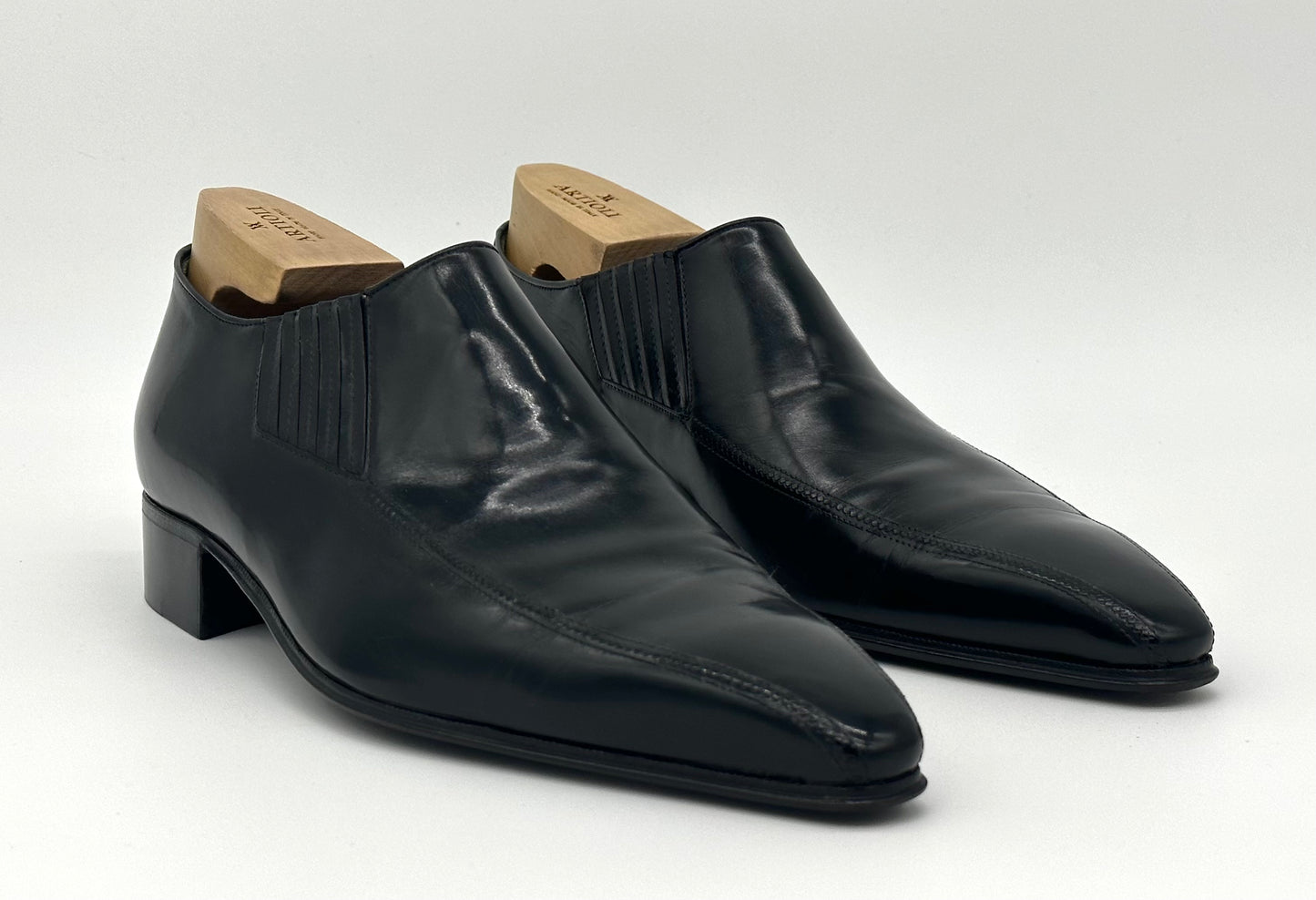 Mocassin Artioli effilé en cuir noir