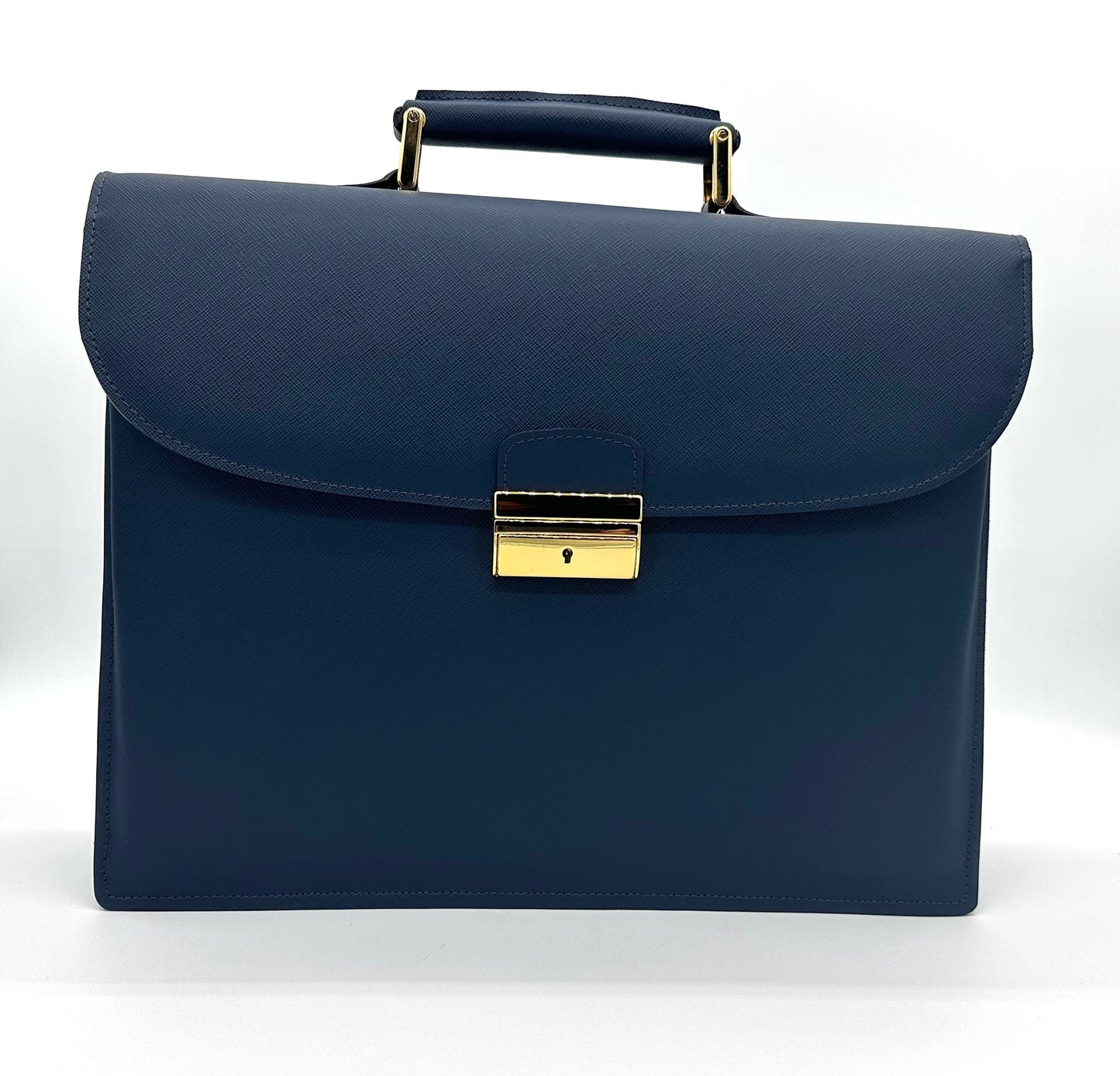 Sacoche en cuir dauphin bleu 3 soufflets