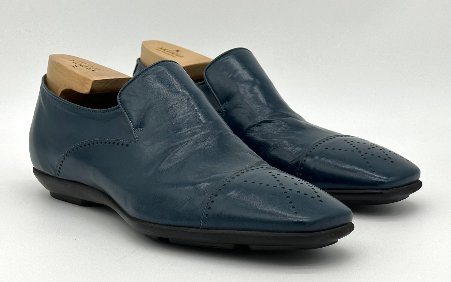 Mocassin souple Artioli en kangourou bleu