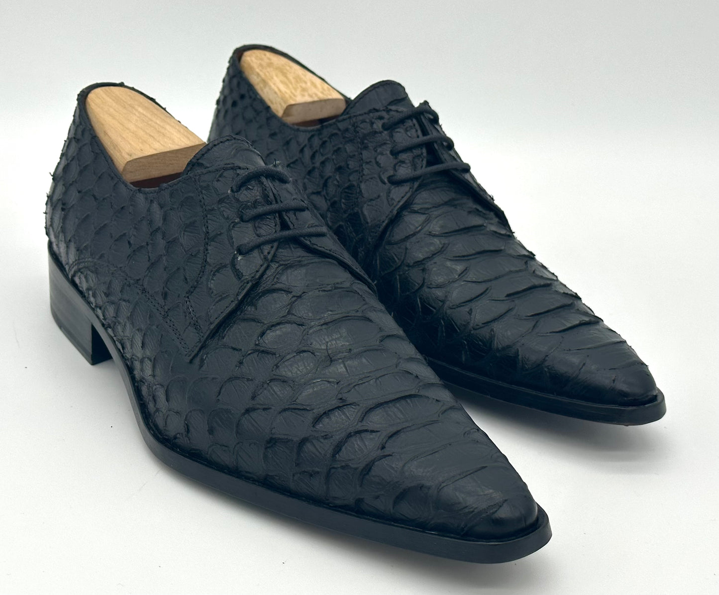 Derby Roberto Celk cuir impression python noir