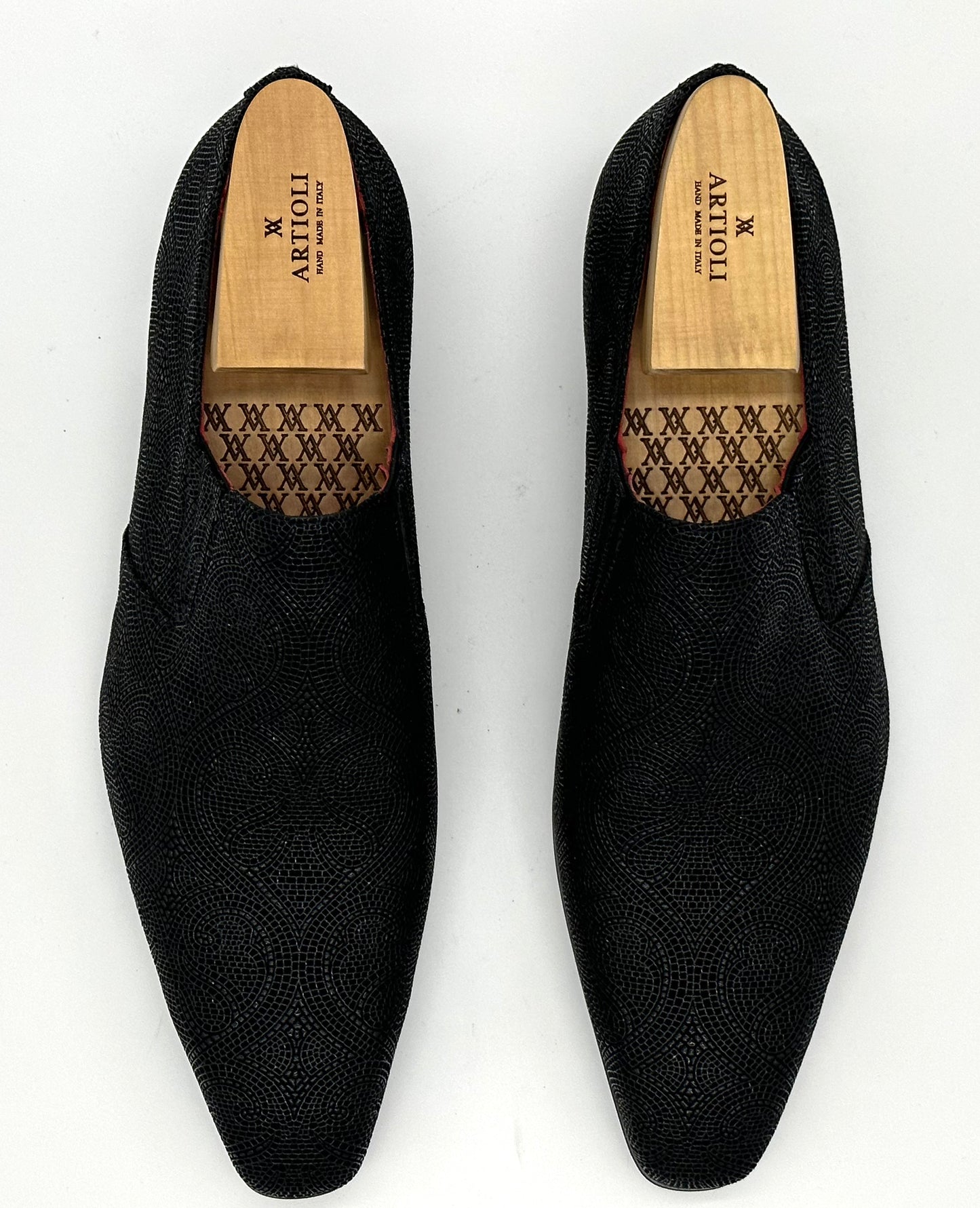 Mocassin Artioli en cuir imprimé noir