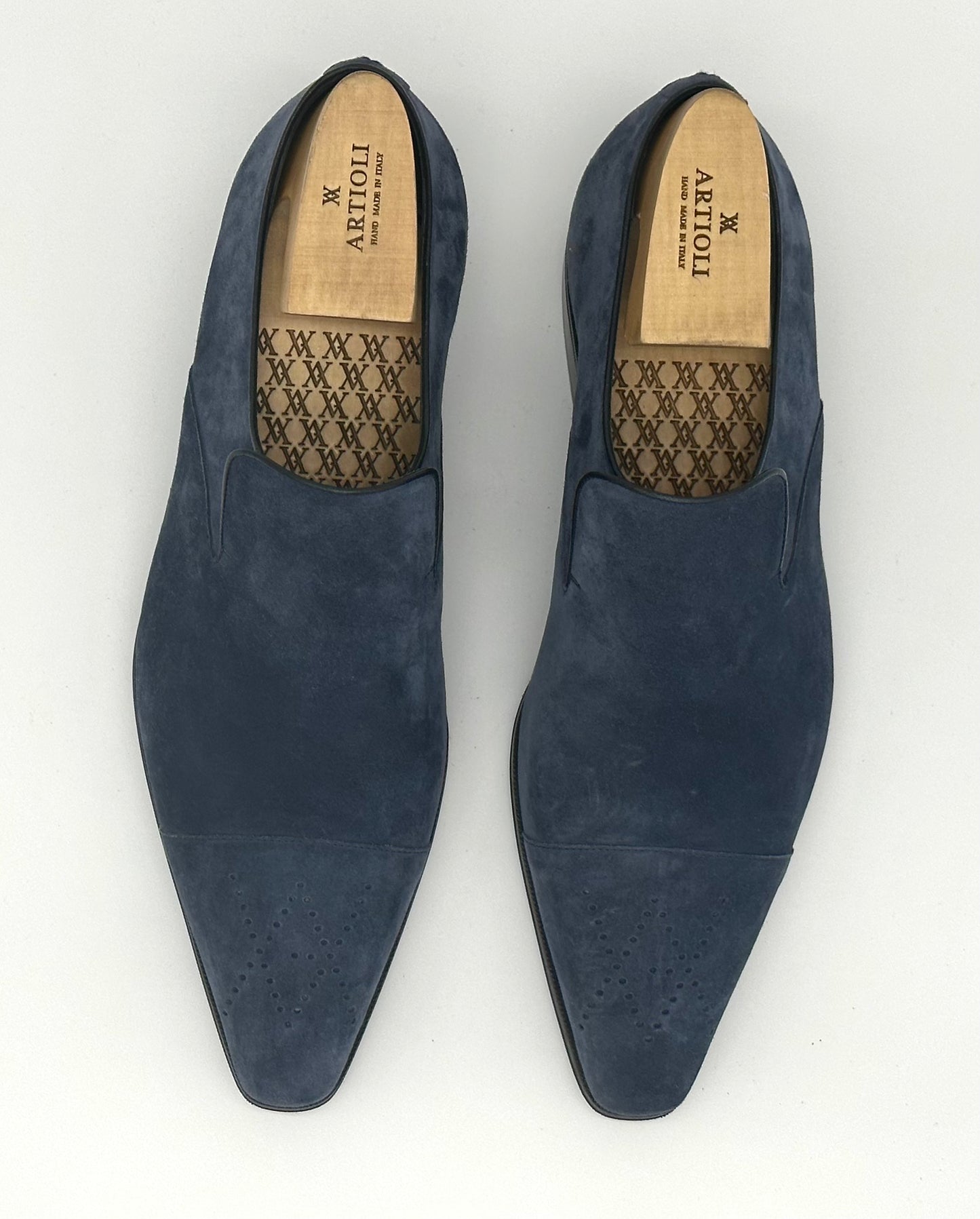 Mocassin Artioli en daim bleu