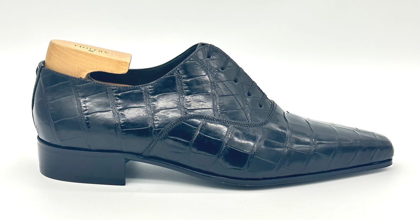 Richelieu Artioli en crocodile noir
