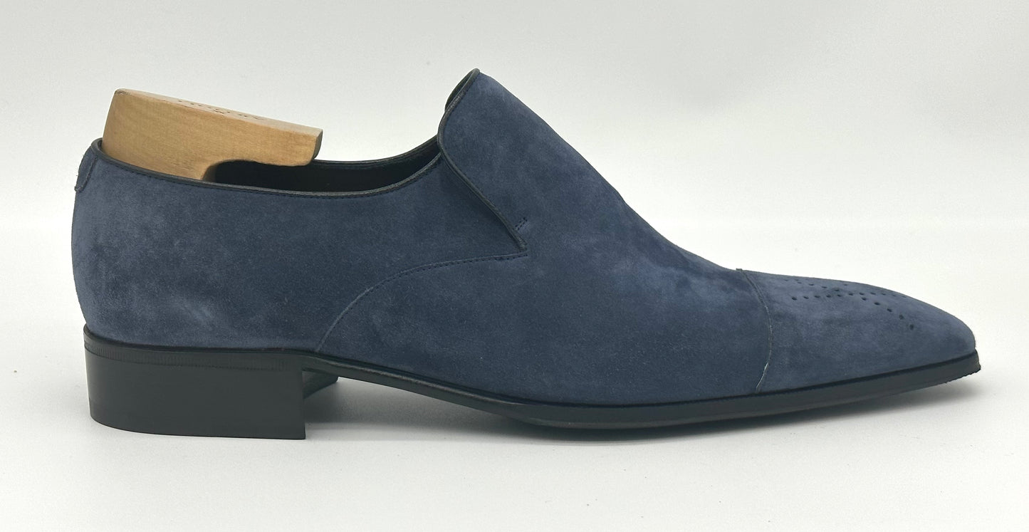 Mocassin Artioli en daim bleu
