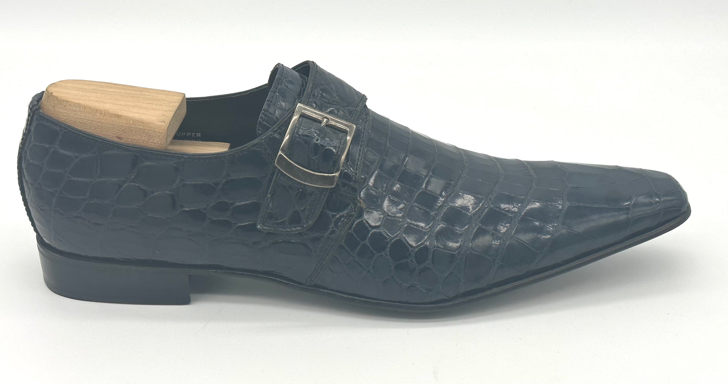 Soulier à boucle Roberto Celk en crocodile marine