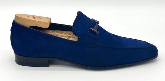 Mocassin Roberto Celk en daim bleu avec étrier