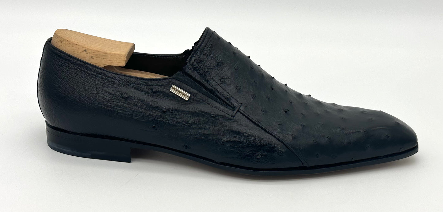 Mocassin Moreschi en autruche noir