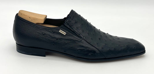 Mocassin Moreschi en autruche noir