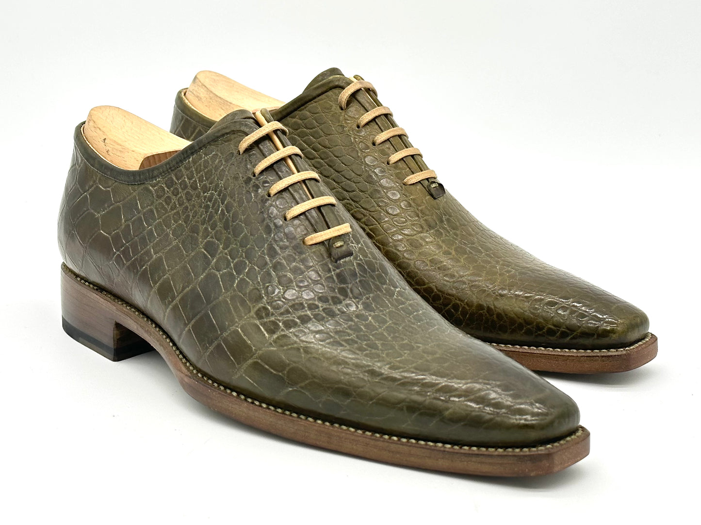 Richelieu Roberto Celk en stampa crocodile vert.