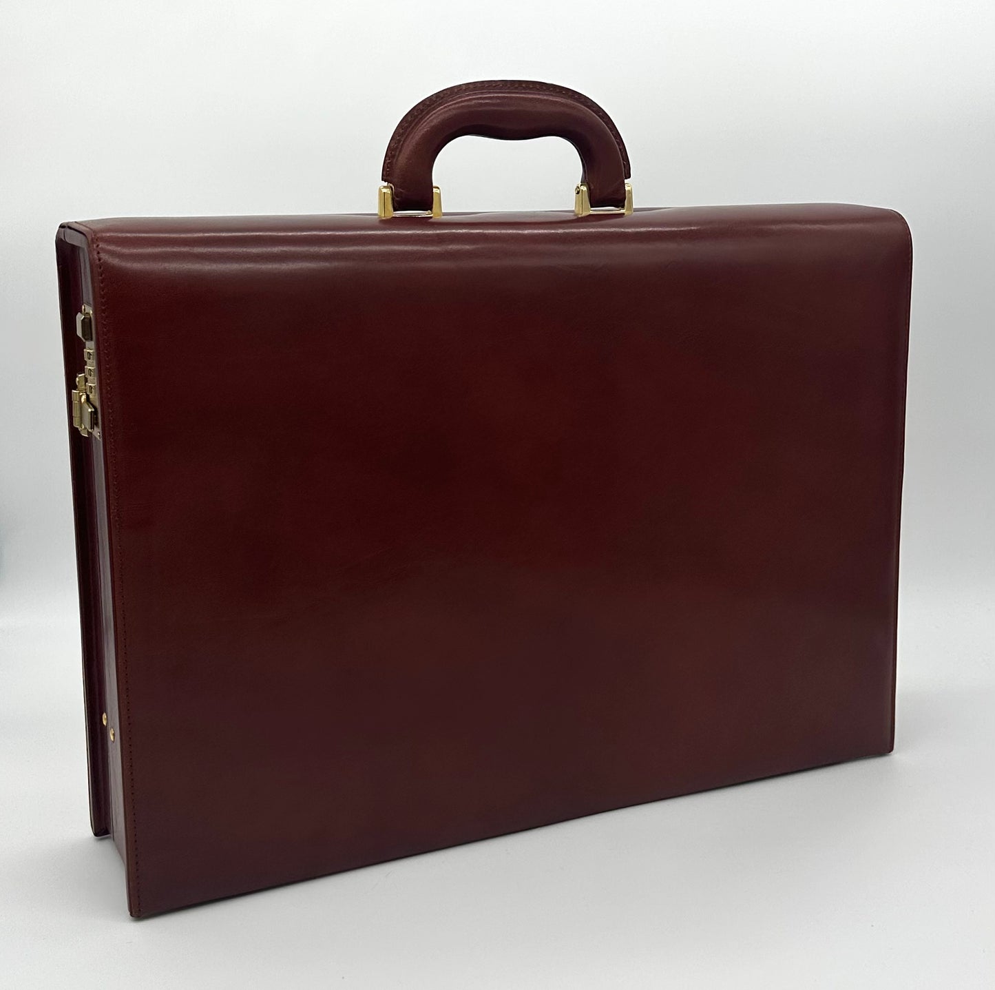 Attache case en cuir marron