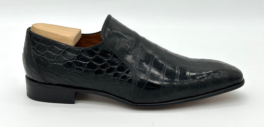 Mocassin Roberto Celk en crocodile noir